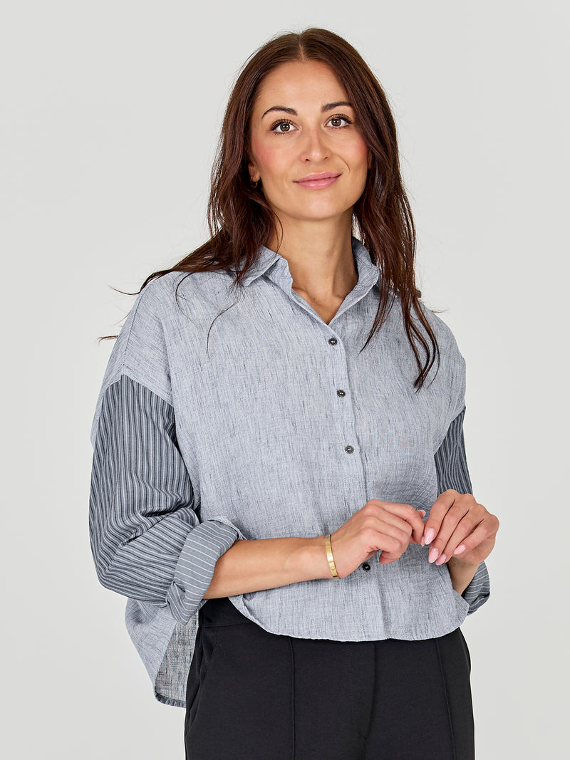 NÜ ABIRA shirt Shirts 402 Blue mix