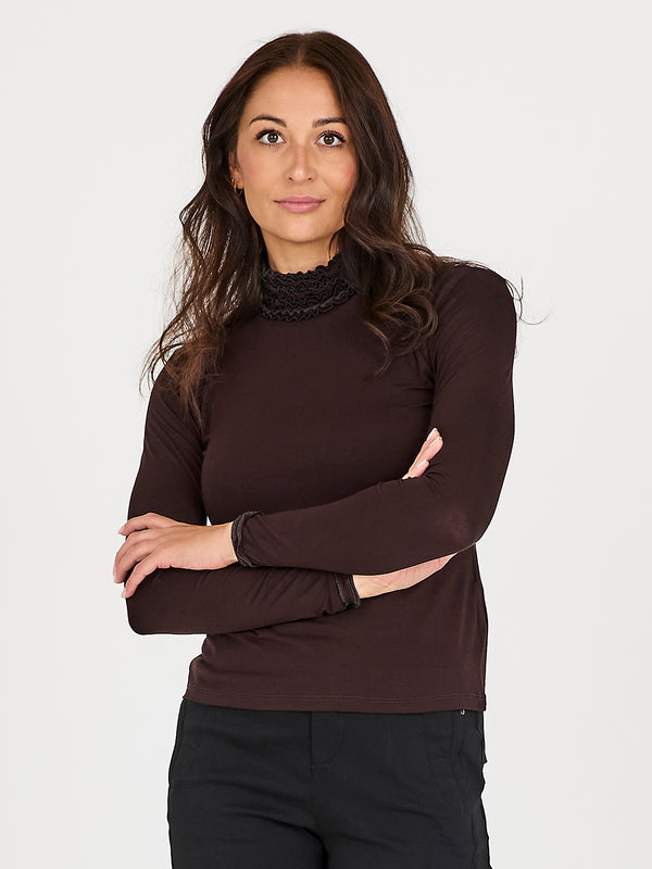 NÜ ADELE turtleneck tee Tops and T-shirts 224 Dark Brown