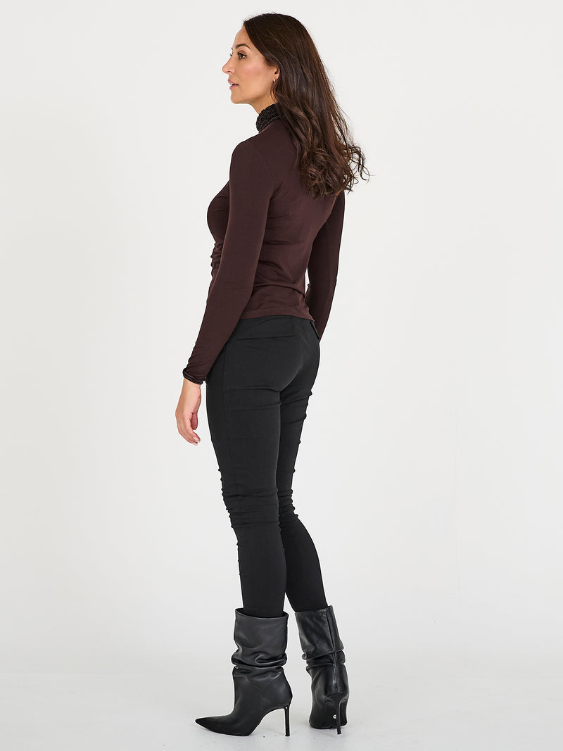 NÜ ADELE turtleneck tee Tops and T-shirts 224 Dark Brown