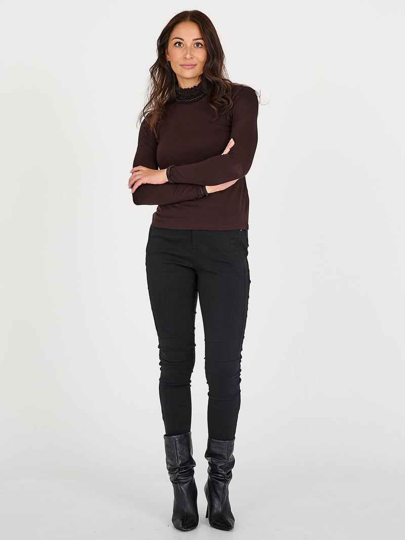 NÜ ADELE turtleneck tee Tops and T-shirts 224 Dark Brown