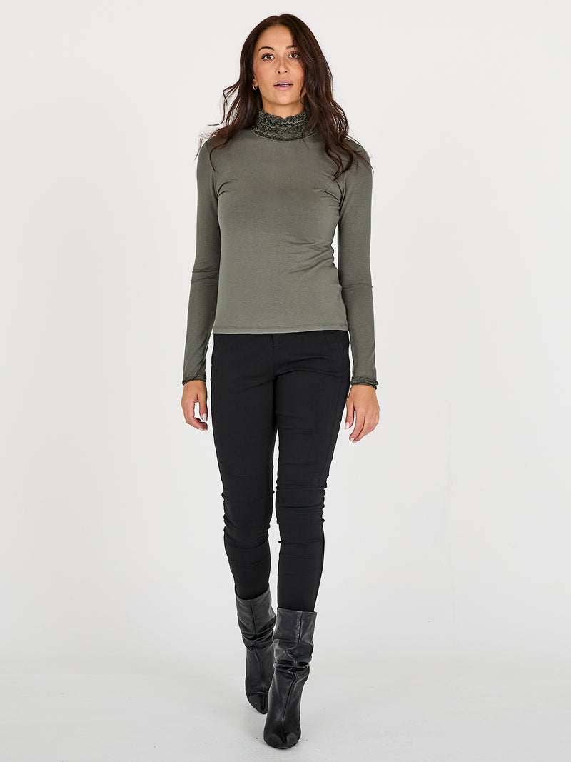 NÜ ADELE turtleneck tee Tops and T-shirts 393 Army