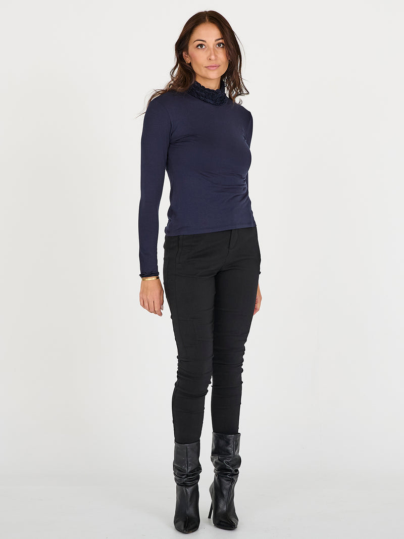 NÜ ADELE turtleneck tee Tops and T-shirts 480 Midnight Blue