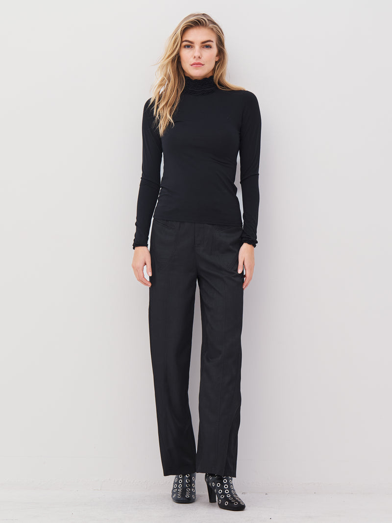 NÜ ADELE turtleneck tee Tops and T-shirts Black