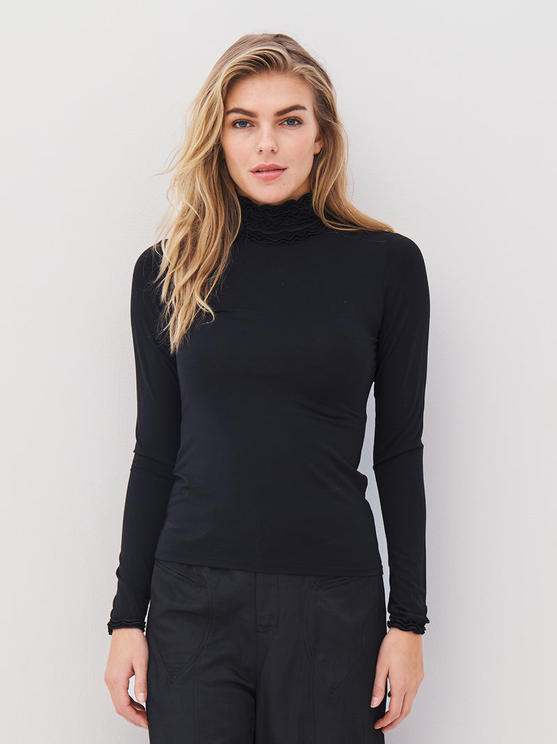 NÜ ADELE turtleneck tee Tops and T-shirts Black