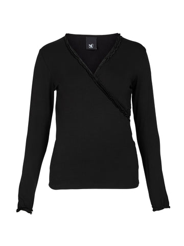 NÜ ADELE wrap tee Tops and T-shirts Black