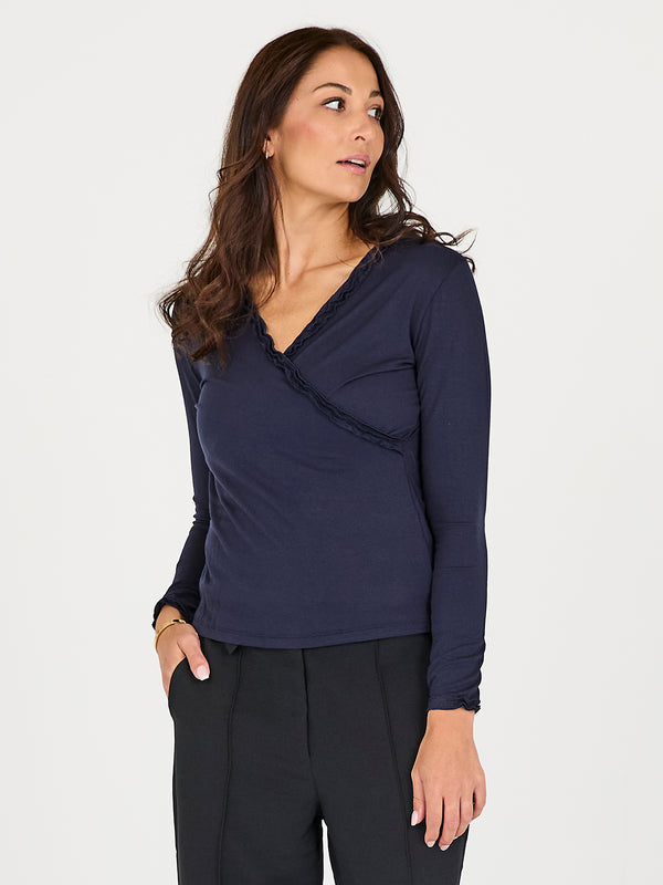 NÜ ADELE wrap tee Tops and T-shirts 224 Dark Brown