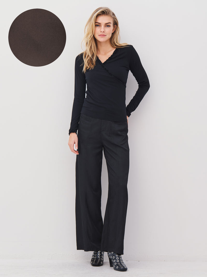 NÜ ADELE wrap tee Tops and T-shirts 224 Dark Brown