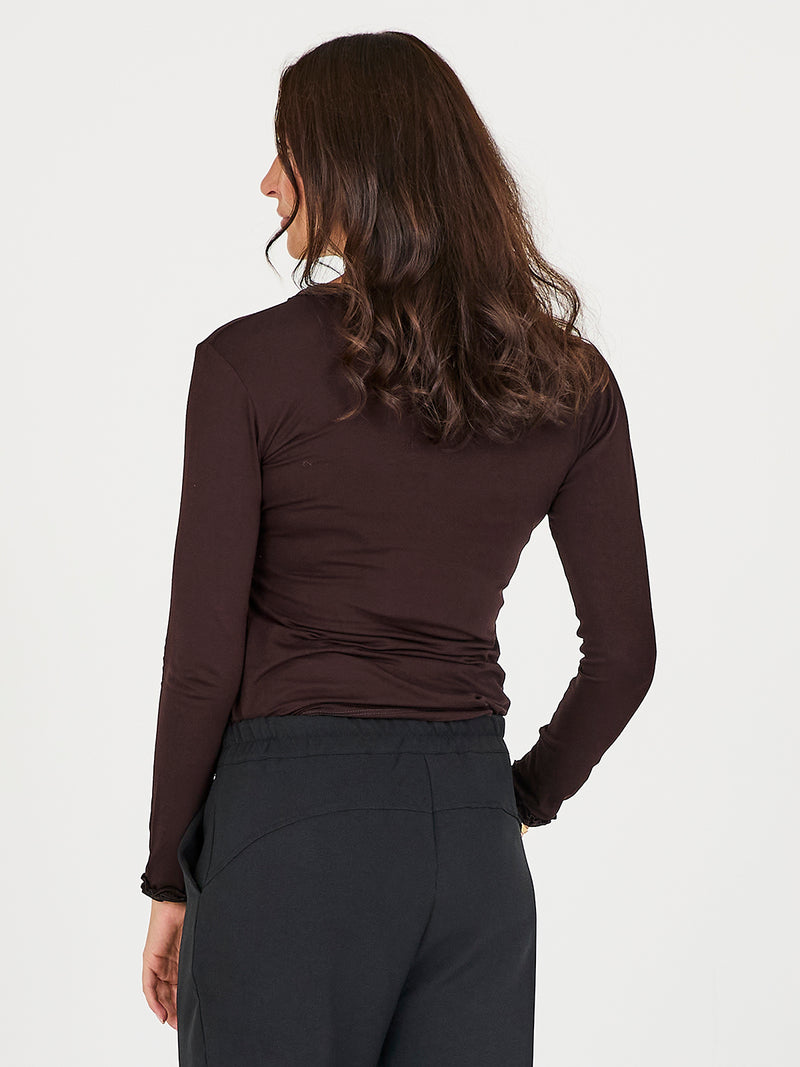 NÜ ADELE wrap tee Tops and T-shirts 224 Dark Brown