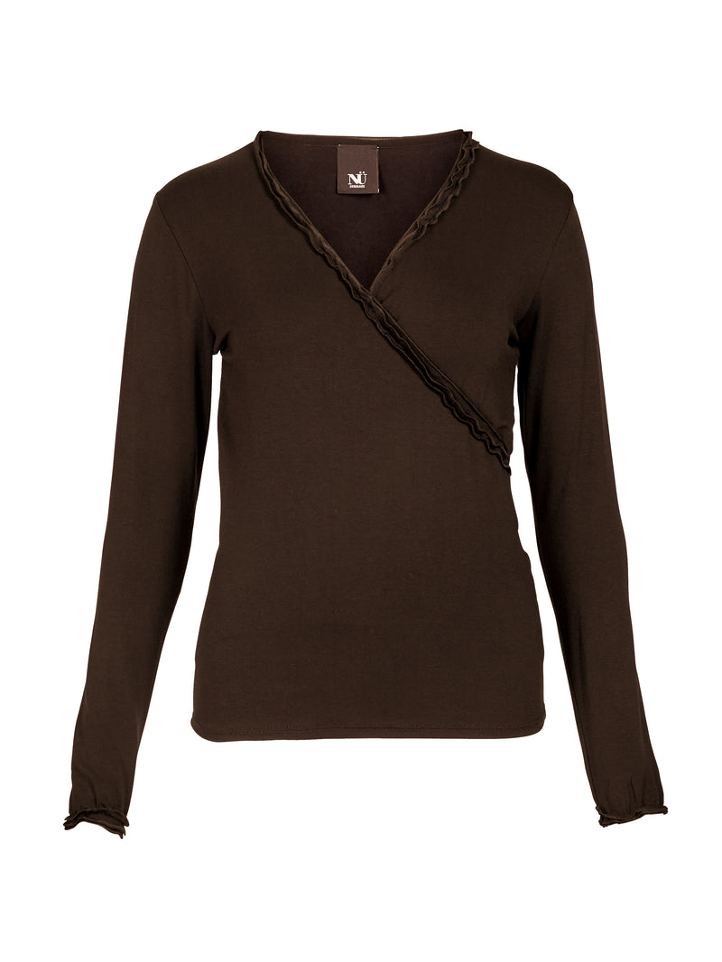 NÜ ADELE wrap tee Tops and T-shirts 224 Dark Brown