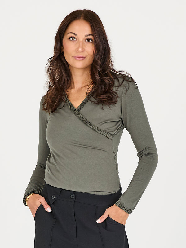 NÜ ADELE wrap tee Tops and T-shirts 393 Army