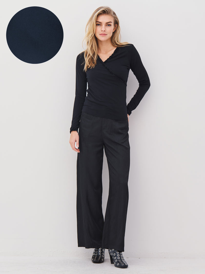 NÜ ADELE wrap tee Tops and T-shirts 480 Midnight Blue
