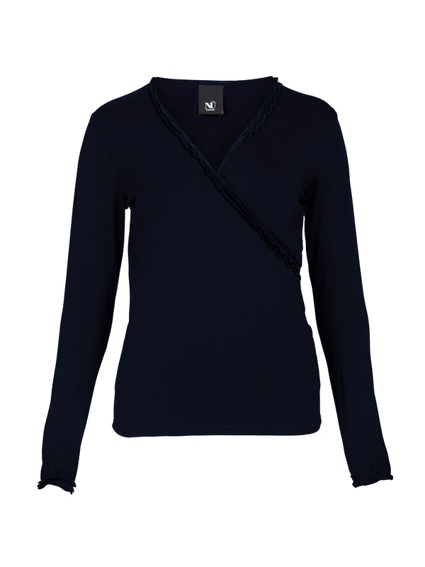 NÜ ADELE wrap tee Tops and T-shirts 480 Midnight Blue