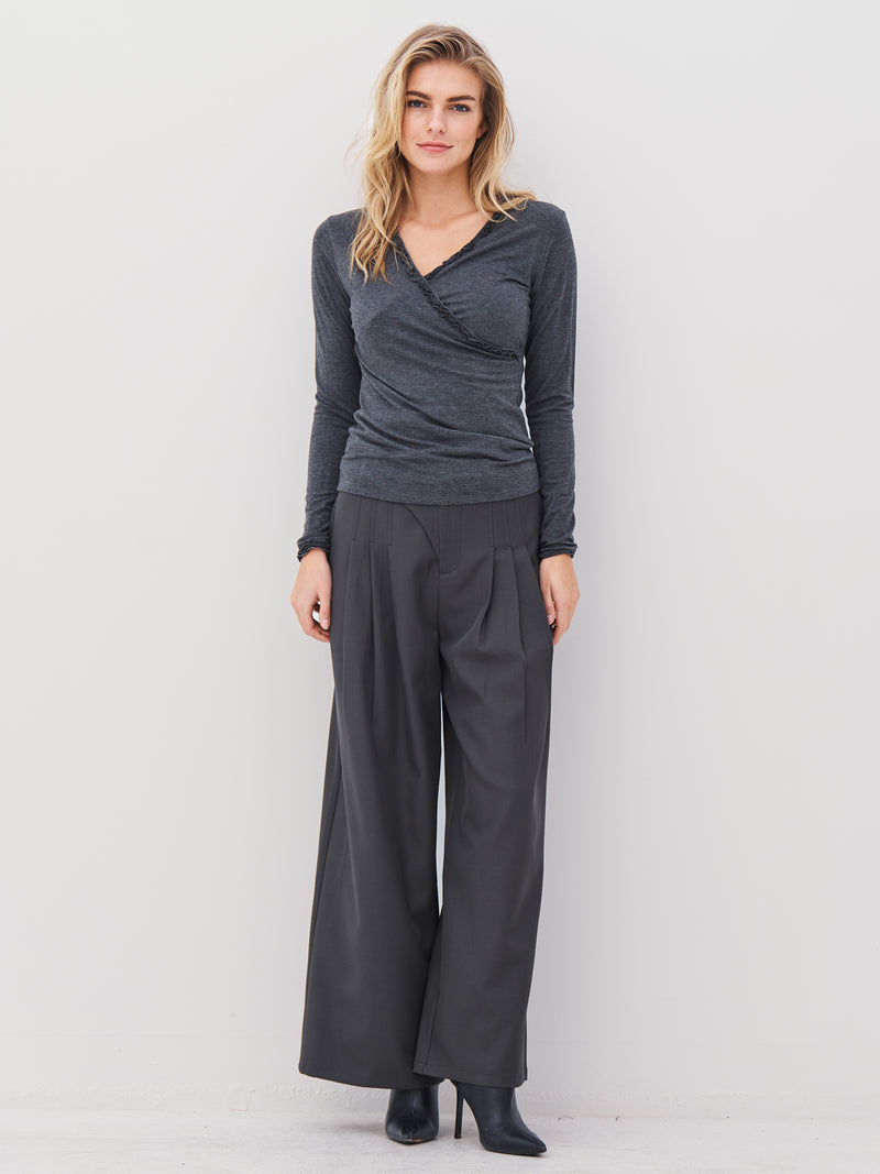 NÜ ADELE wrap tee Tops and T-shirts 901 Grey