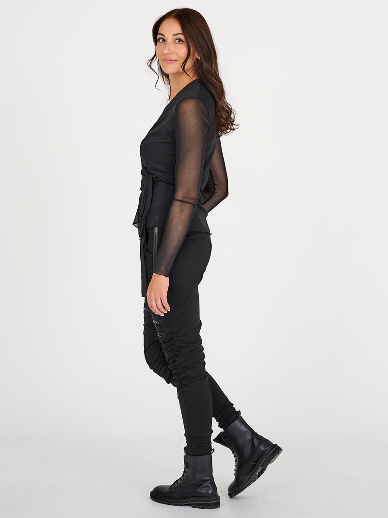 NÜ AGNA wrap blouse Blouses 000 Solid black