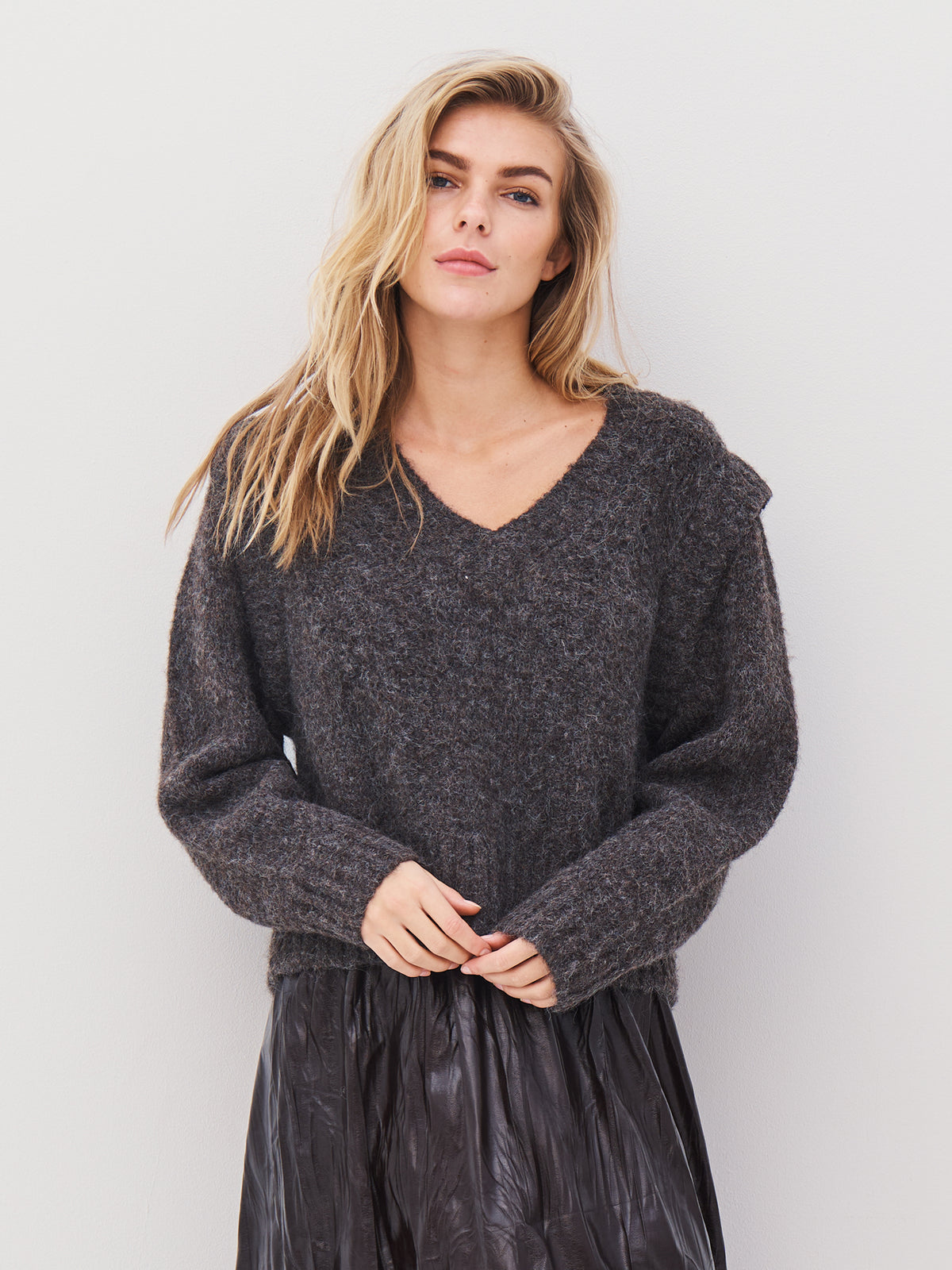 AGNES knit blouse - Brown – NÜ Denmark
