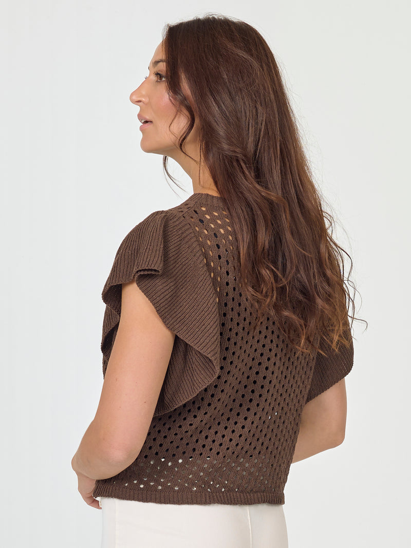 NÜ AIDA knit blouse Blouses 224 Dark Brown