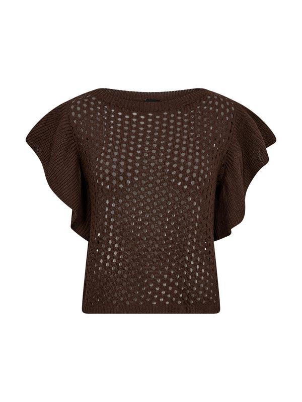 NÜ AIDA knit blouse Blouses 224 Dark Brown