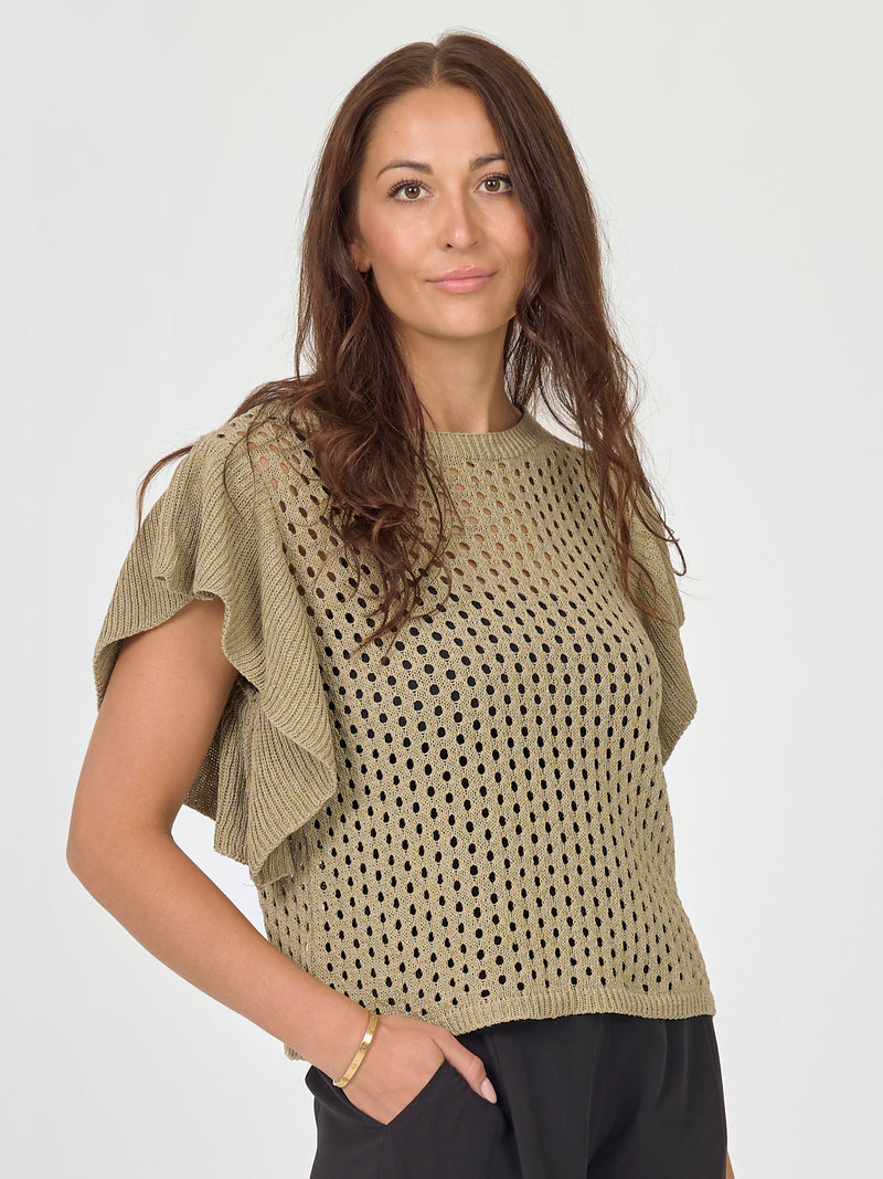 NÜ AIDA knit blouse Blouses 393 Army