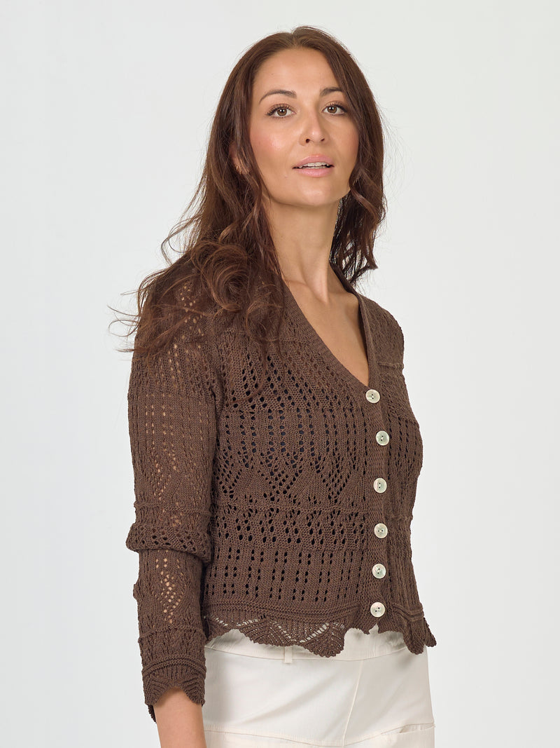 NÜ AIDA knit cardigan Cardigans 224 Dark Brown