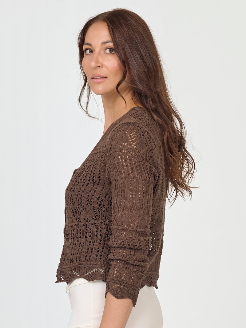 NÜ AIDA knit cardigan Cardigans 224 Dark Brown
