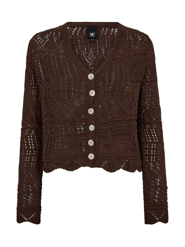 NÜ AIDA knit cardigan Cardigans 224 Dark Brown