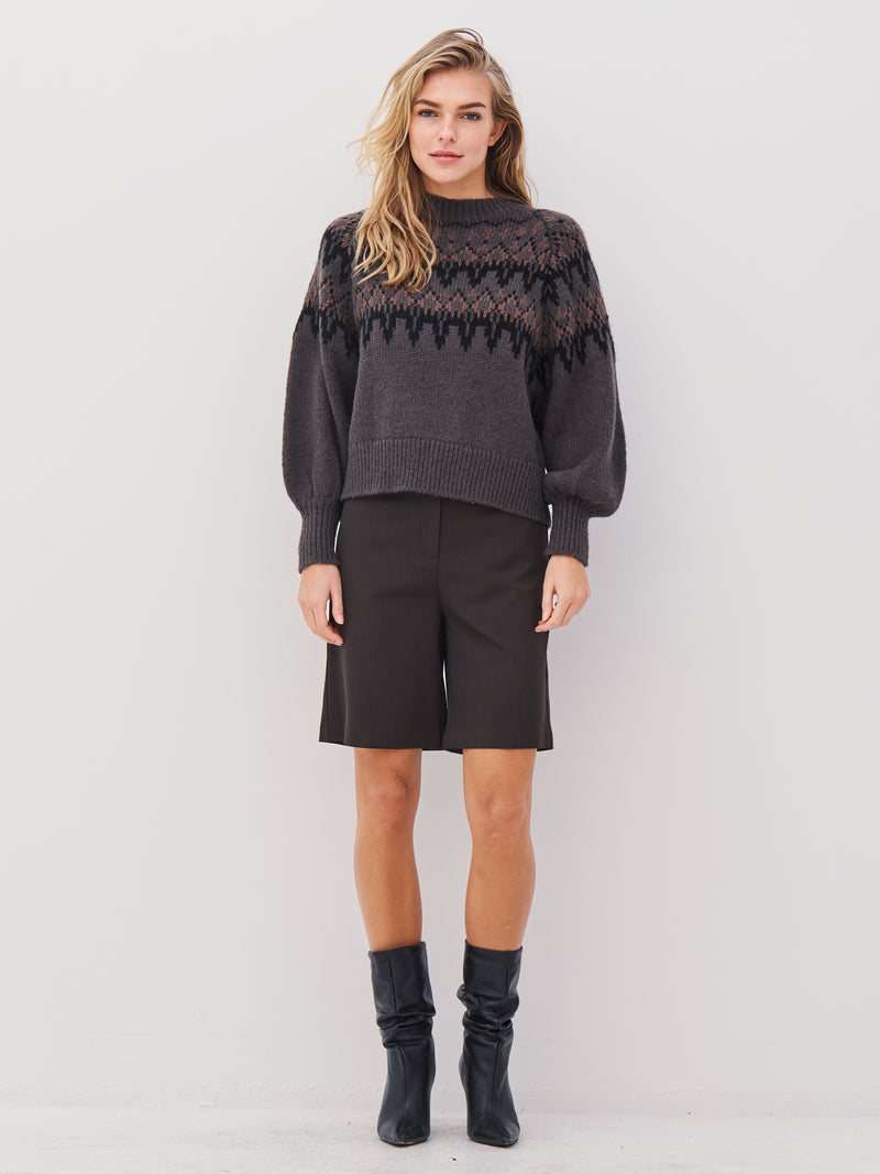 NÜ ALENA knit blouse Blouses 901 Grey mix