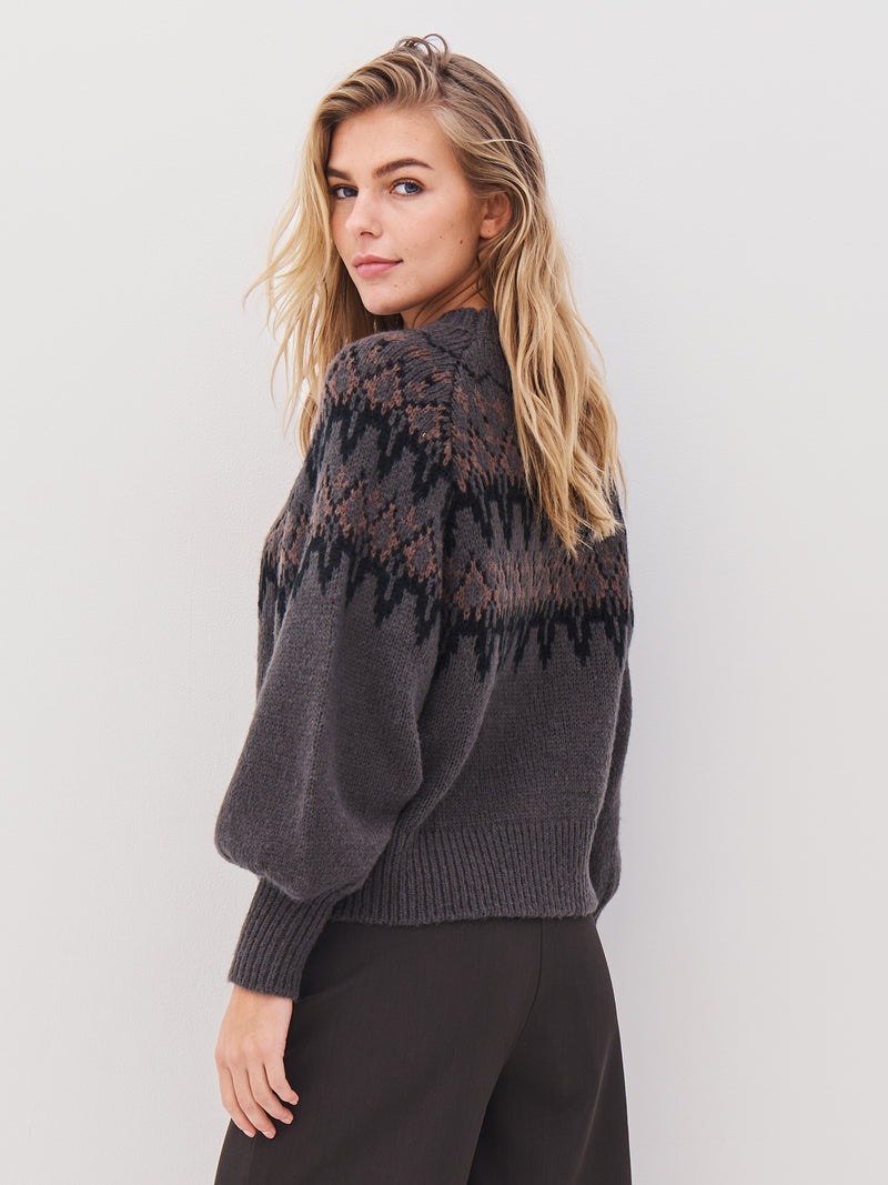 NÜ ALENA knit blouse Blouses 901 Grey mix