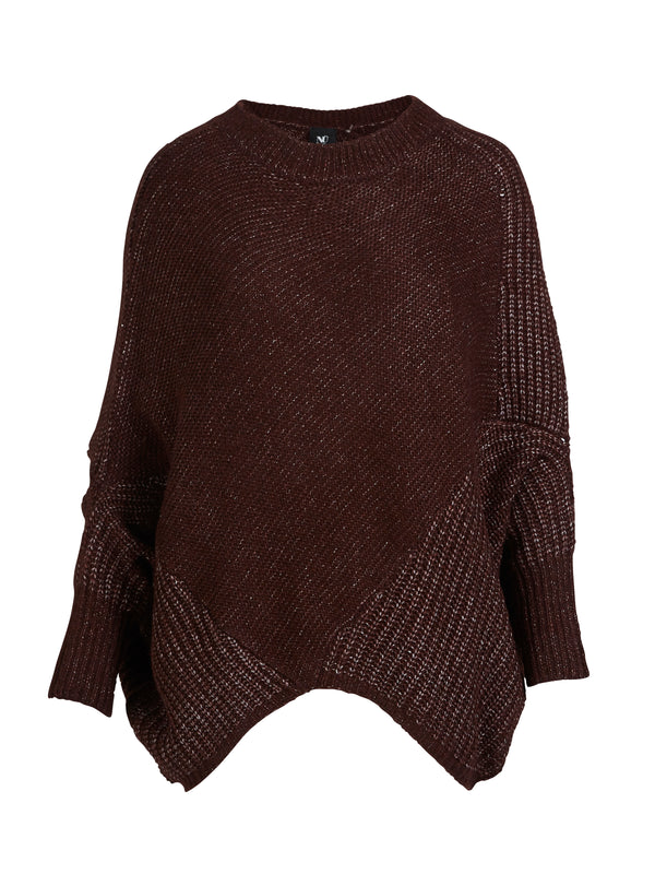 NÜ AMIA knit poncho Ponchos 789 Grape Mix