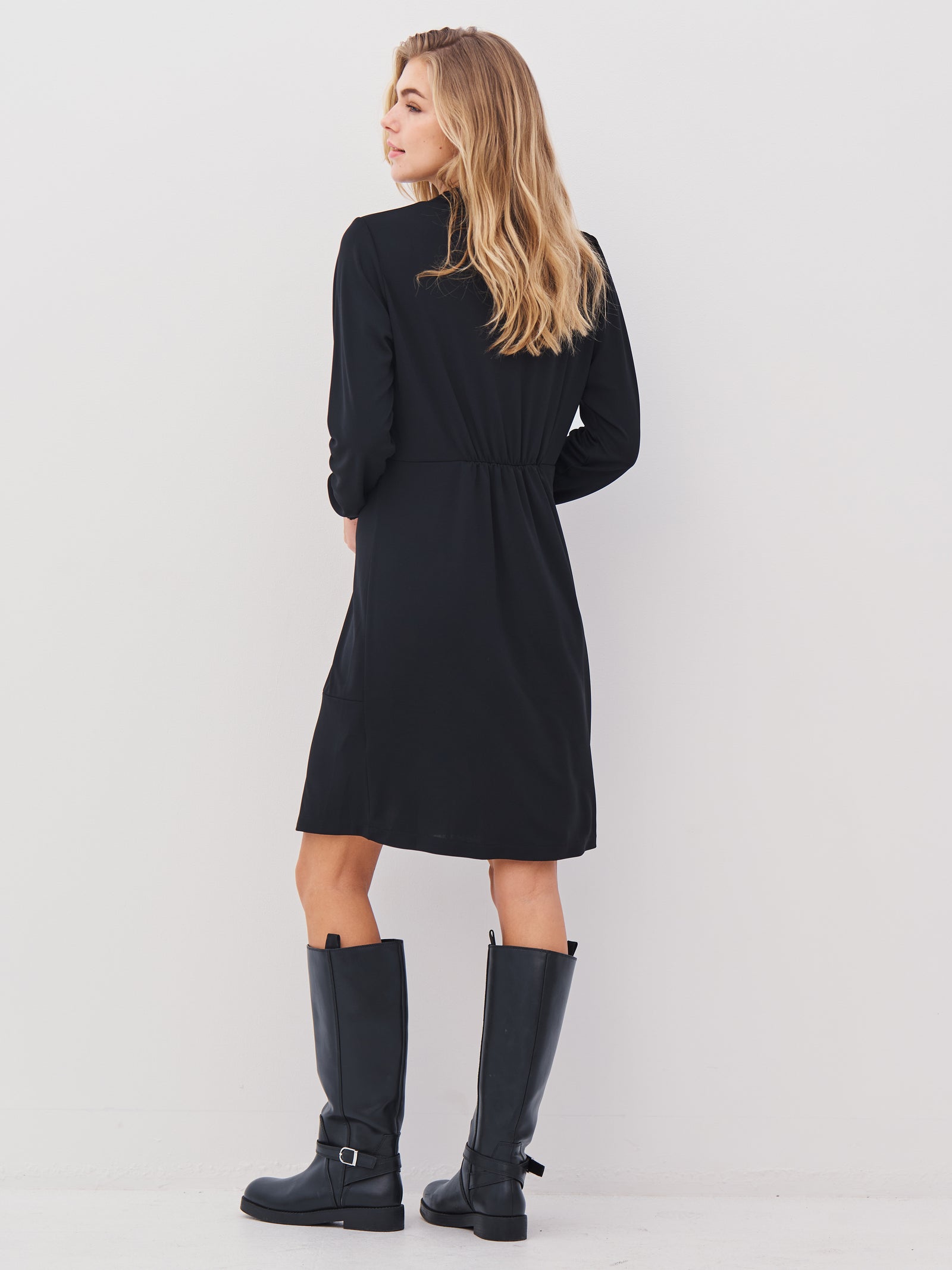ワンピース ANNIK Deep u dress TWILL BLACK ANNIA_dress-Dresses-8552-23-