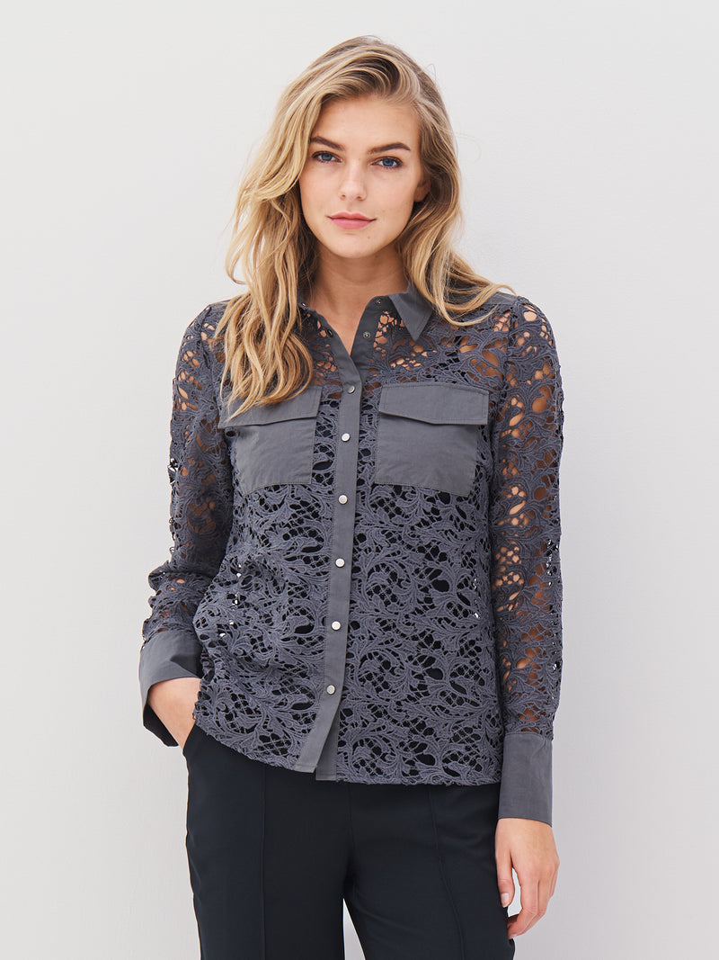 NÜ ANN shirt Shirts 901 Grey mix