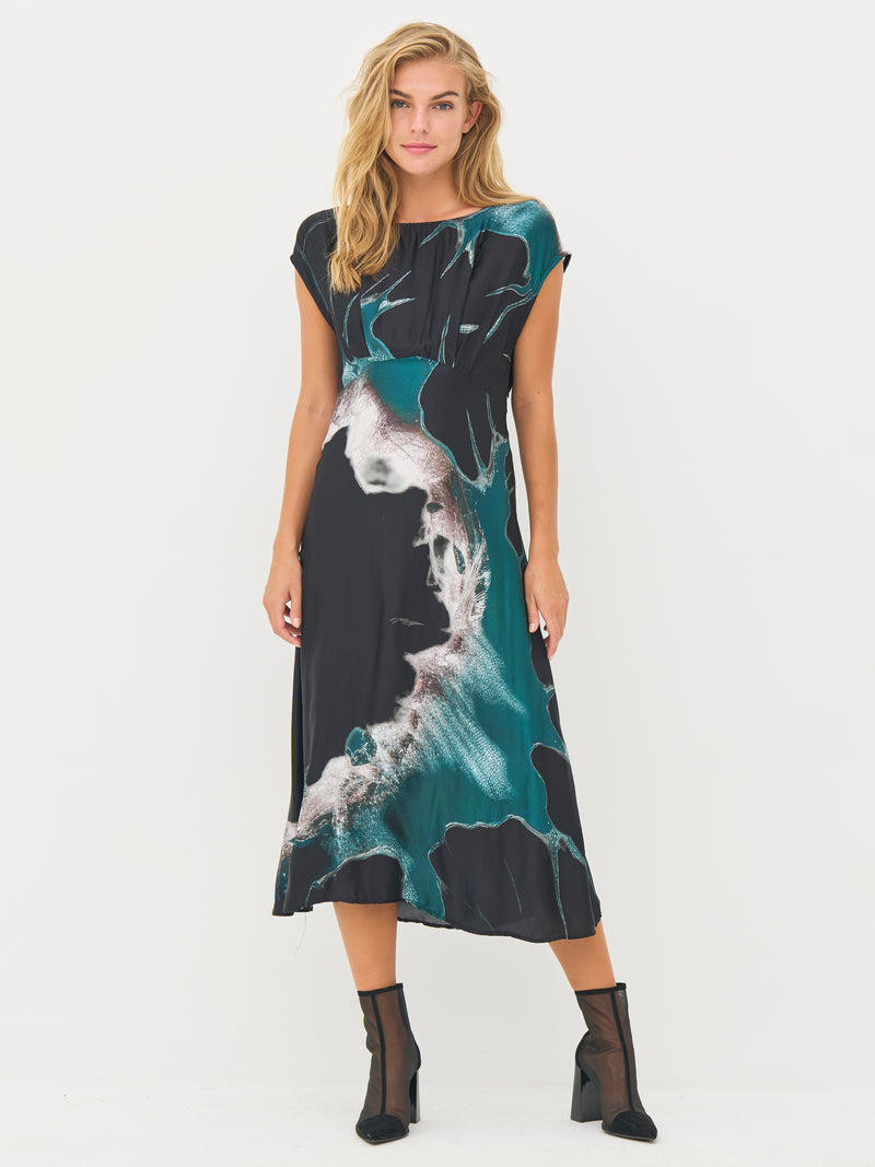 NÜ BABETH dress Dresses 355 Petrol green mix