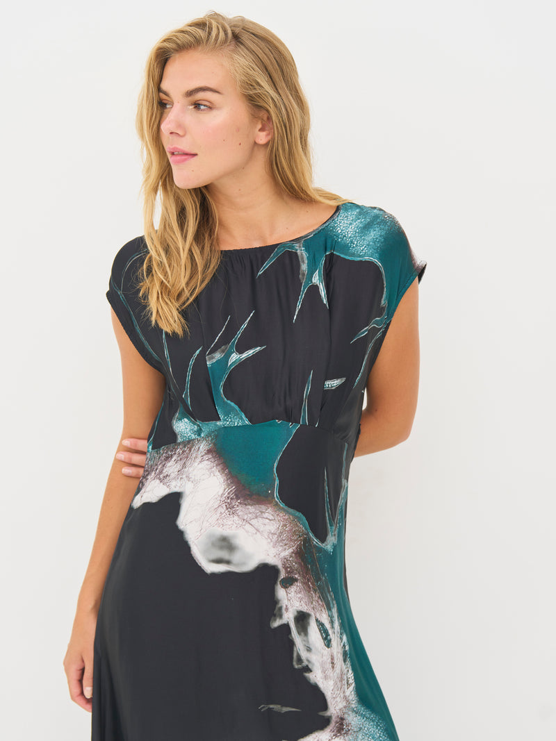 NÜ BABETH dress Dresses 355 Petrol green mix