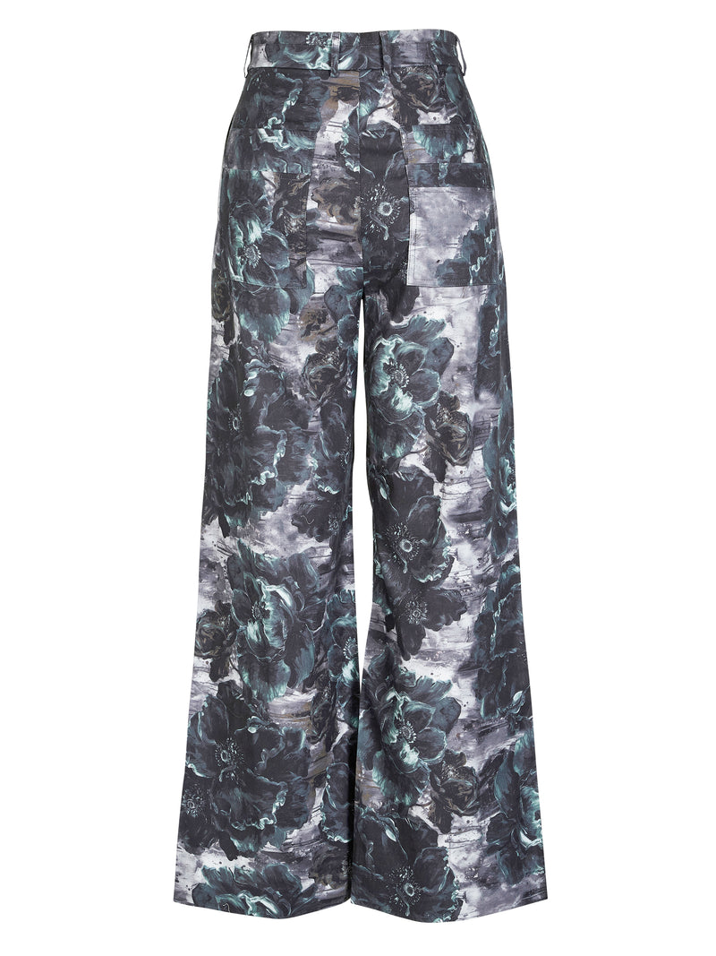 NÜ BALOU trousers Trousers 355 Petrol green mix