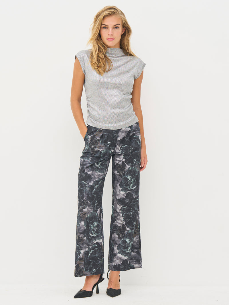 NÜ BALOU trousers Trousers 355 Petrol green mix