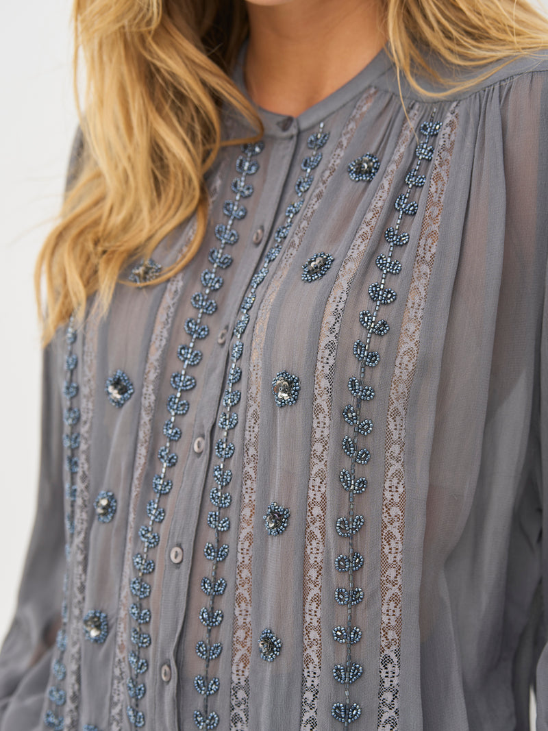 NÜ BEA shirt Shirts 989 iron grey