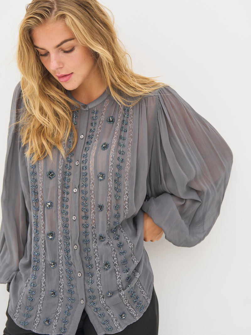 NÜ BEA shirt Shirts 989 iron grey
