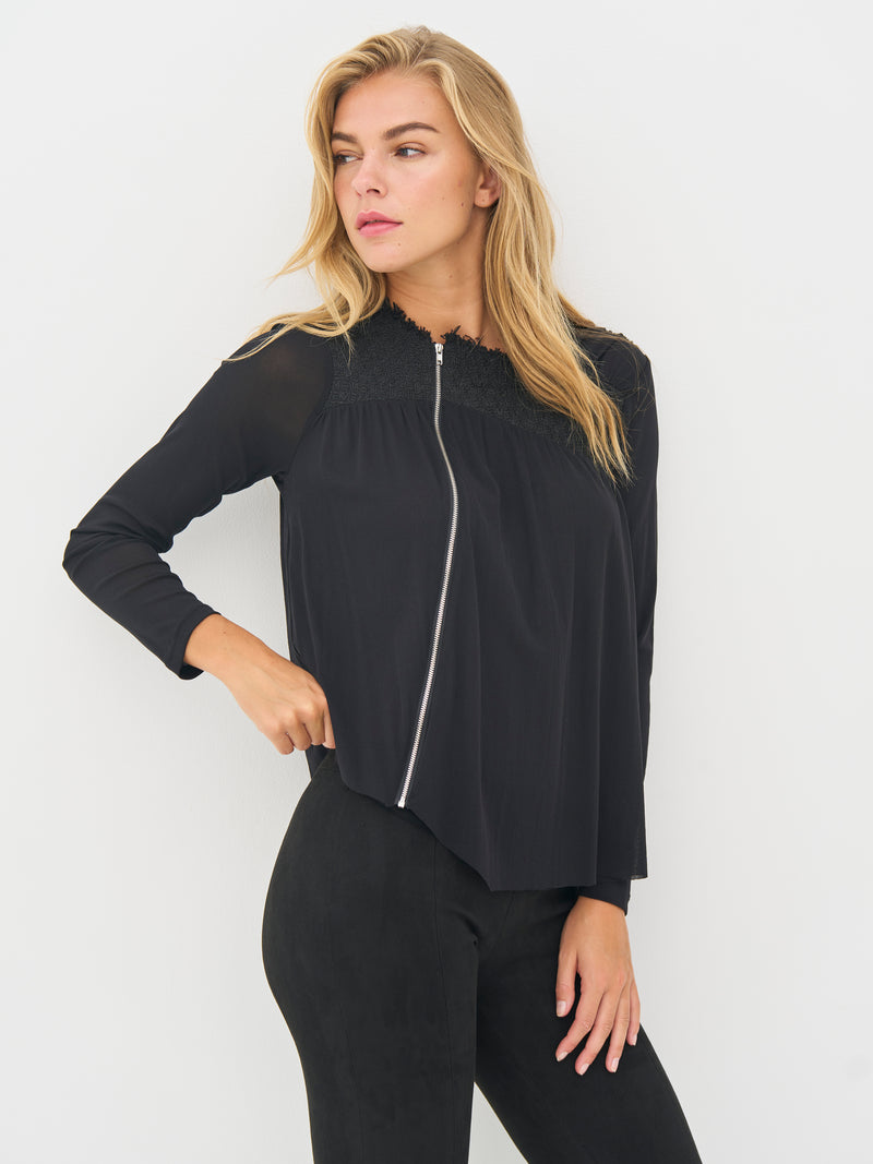 NÜ BETH zip blouse Blouses Black