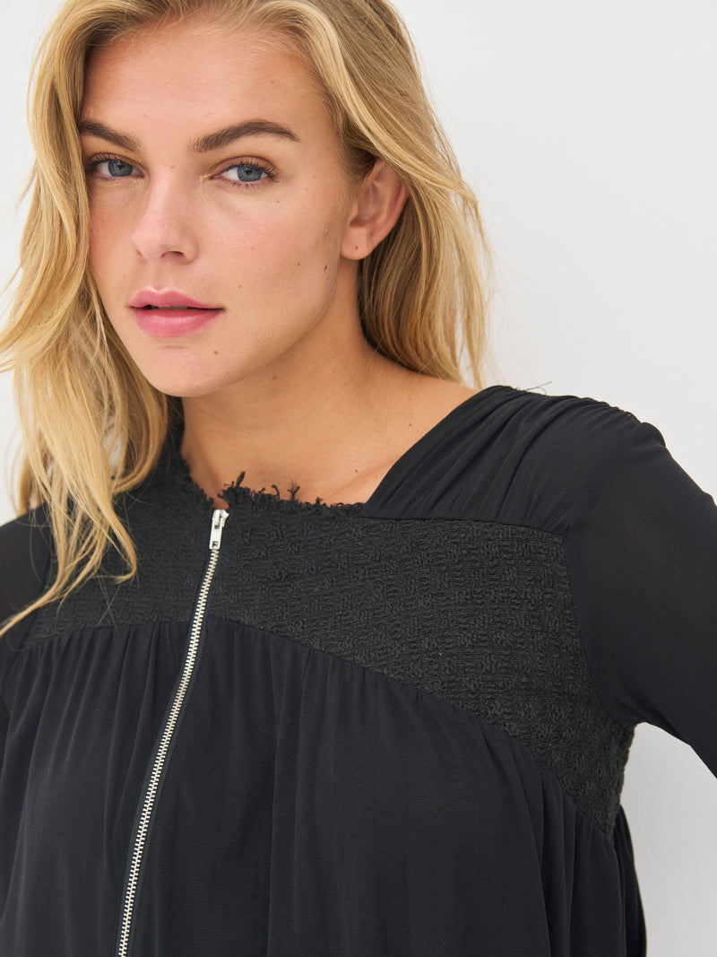 NÜ BETH zip blouse Blouses Black
