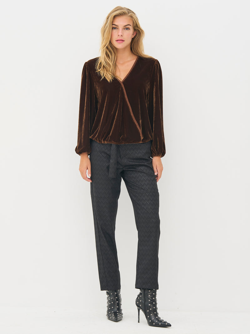 NÜ BILLE wrap blouse Blouses 294 Dark Earth