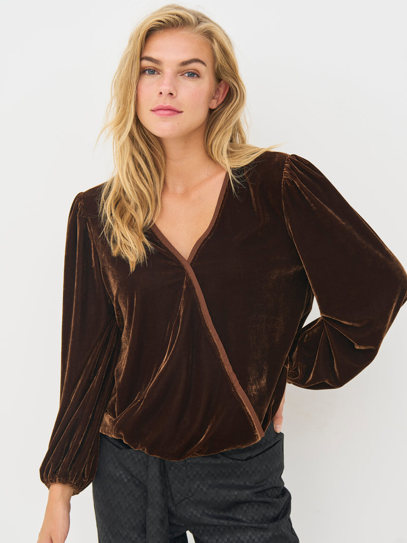 NÜ BILLE wrap blouse Blouses 294 Dark Earth