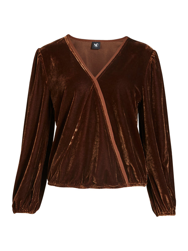 NÜ BILLE wrap blouse Blouses 294 Dark Earth