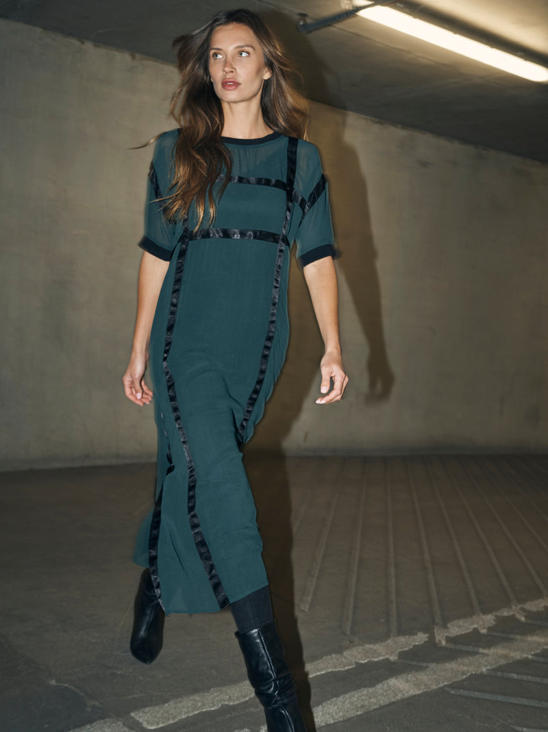 NÜ BILLIE dress Dresses 355 Petrol green mix