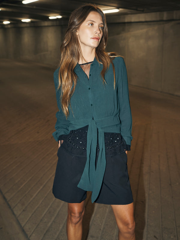 NÜ BILLIE shirt Shirts 355 Petrol green mix