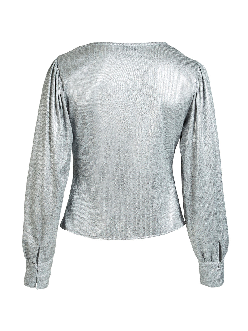 NÜ BIRKE wrap blouse Blouses 989 iron grey