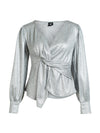 NÜ BIRKE wrap blouse Blouses 989 iron grey