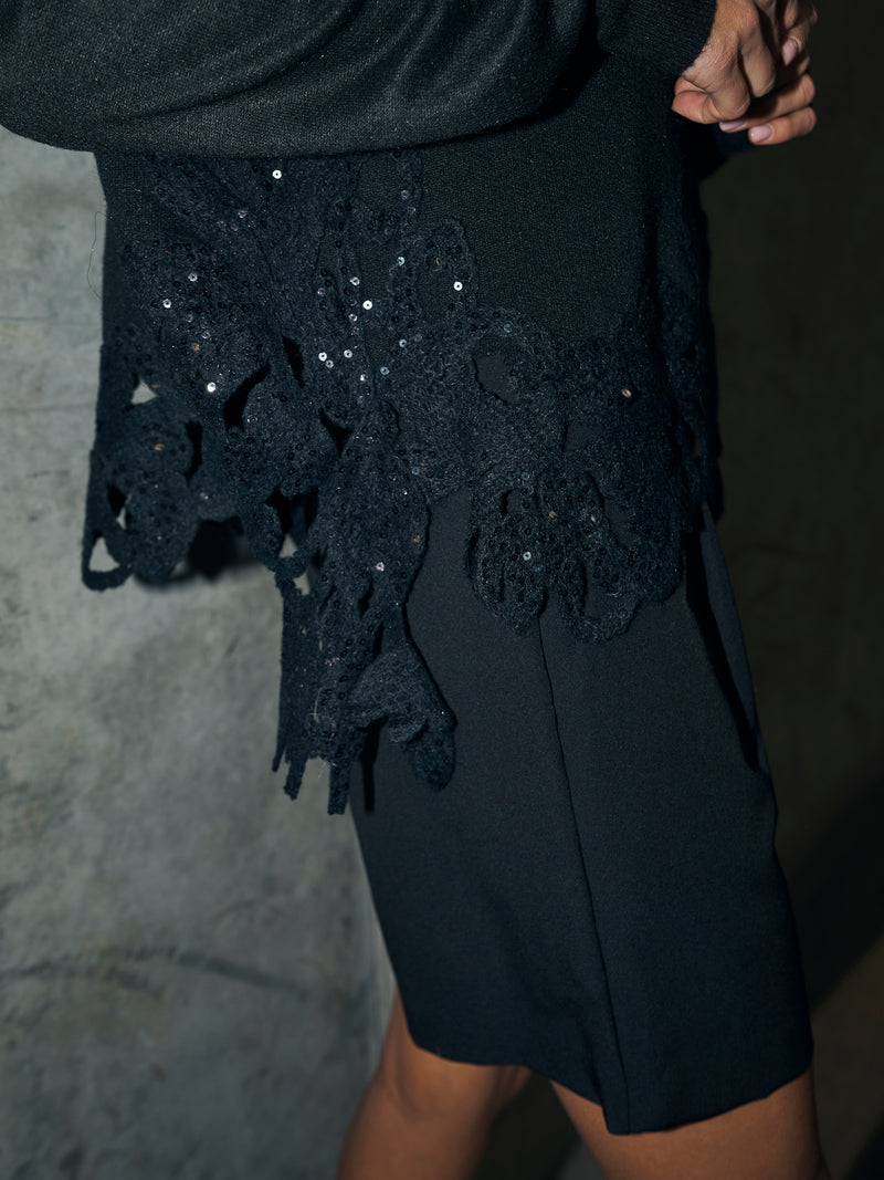 NÜ BOBBI knit poncho Knit Black