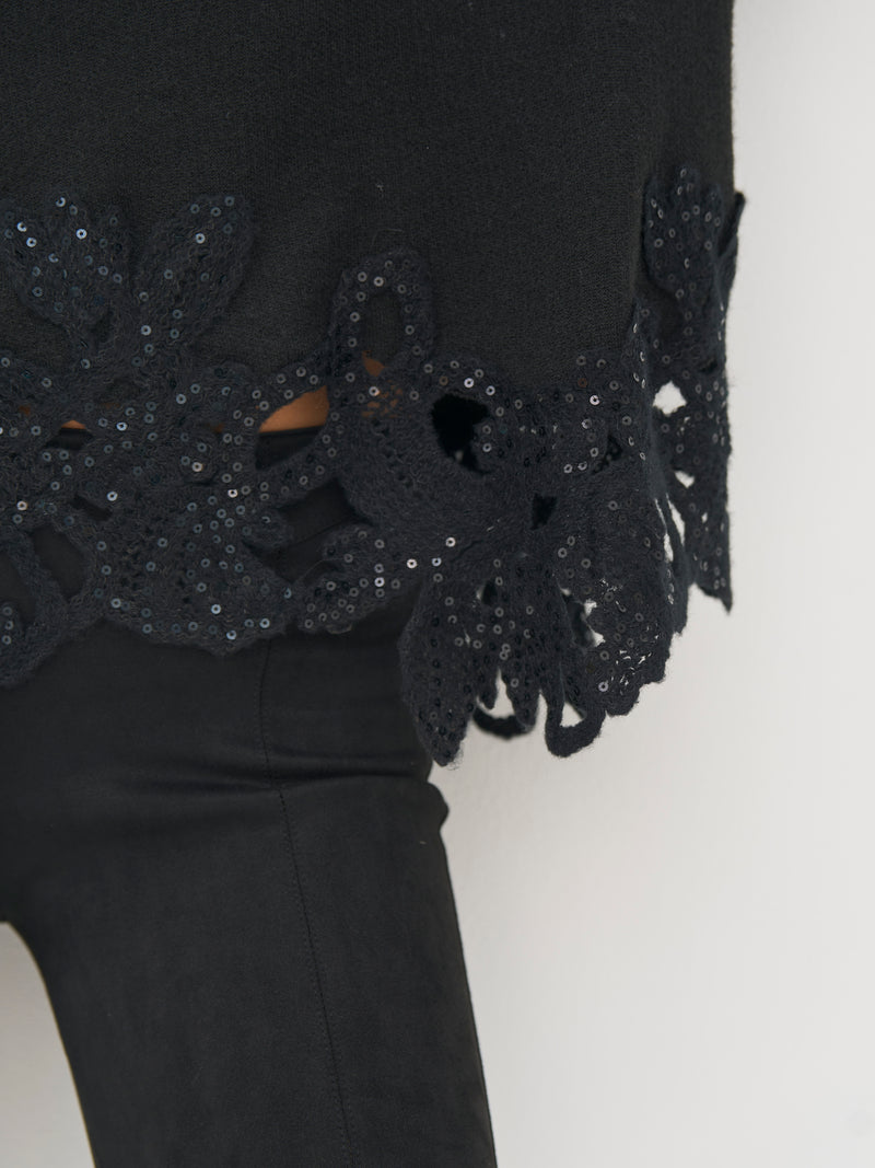 NÜ BOBBI knit poncho Knit Black