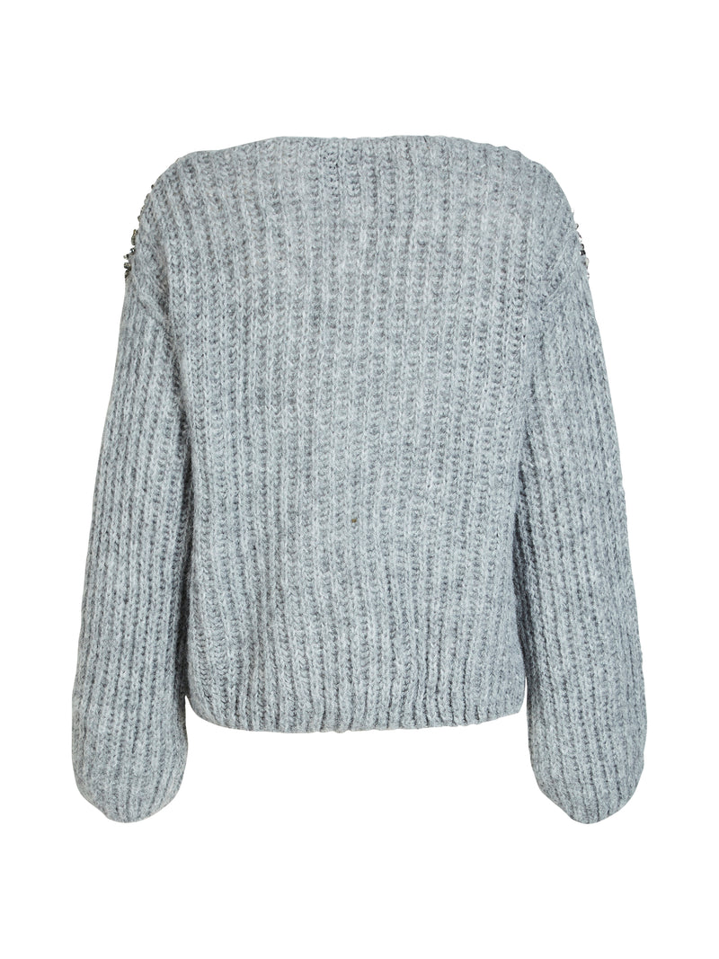 NÜ BODIL knit blouse Knit 989 iron grey
