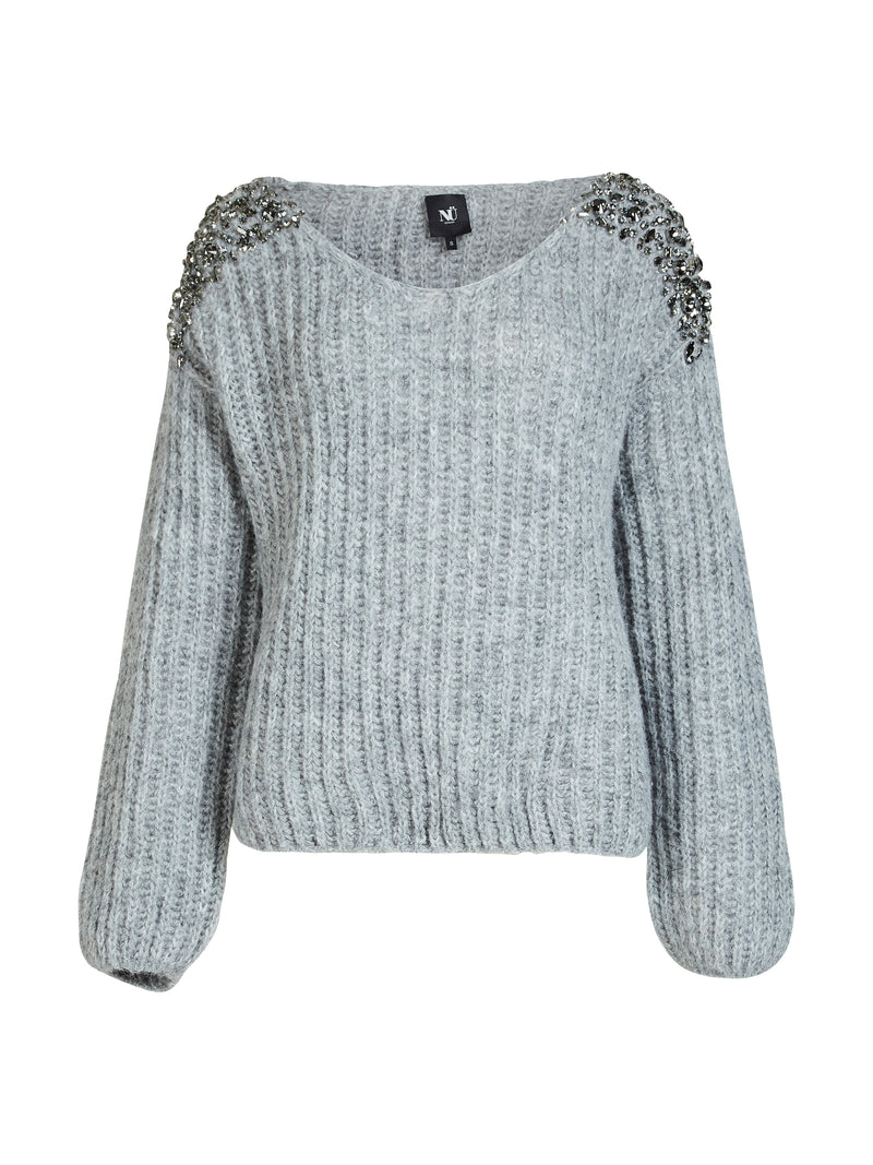 NÜ BODIL knit blouse Knit 989 iron grey