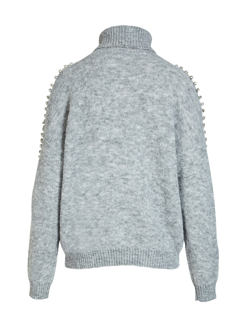 NÜ BODIL roll neck blouse Knit 989 iron grey